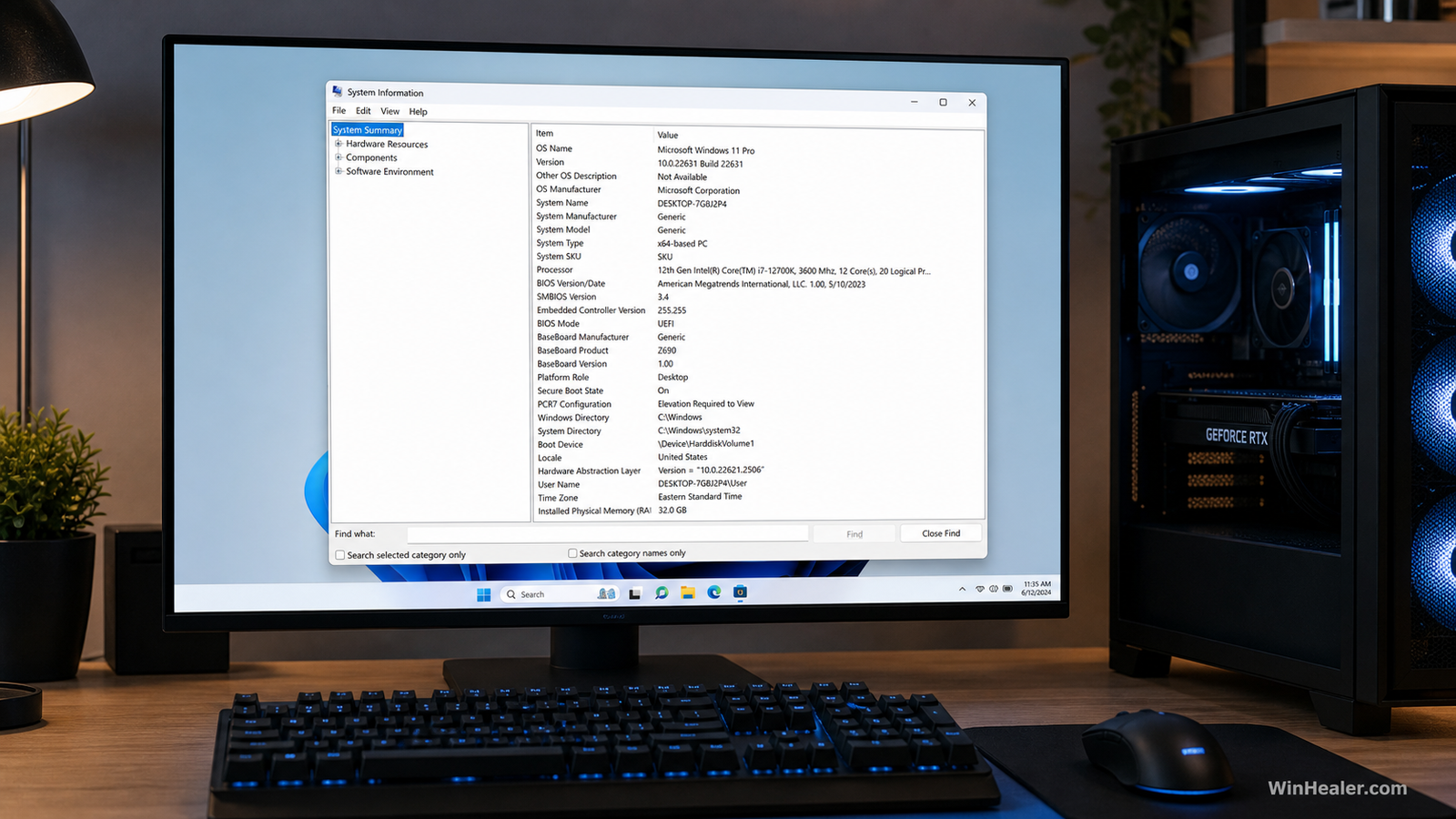 Checking UEFI and Secure Boot status in Windows System Information
