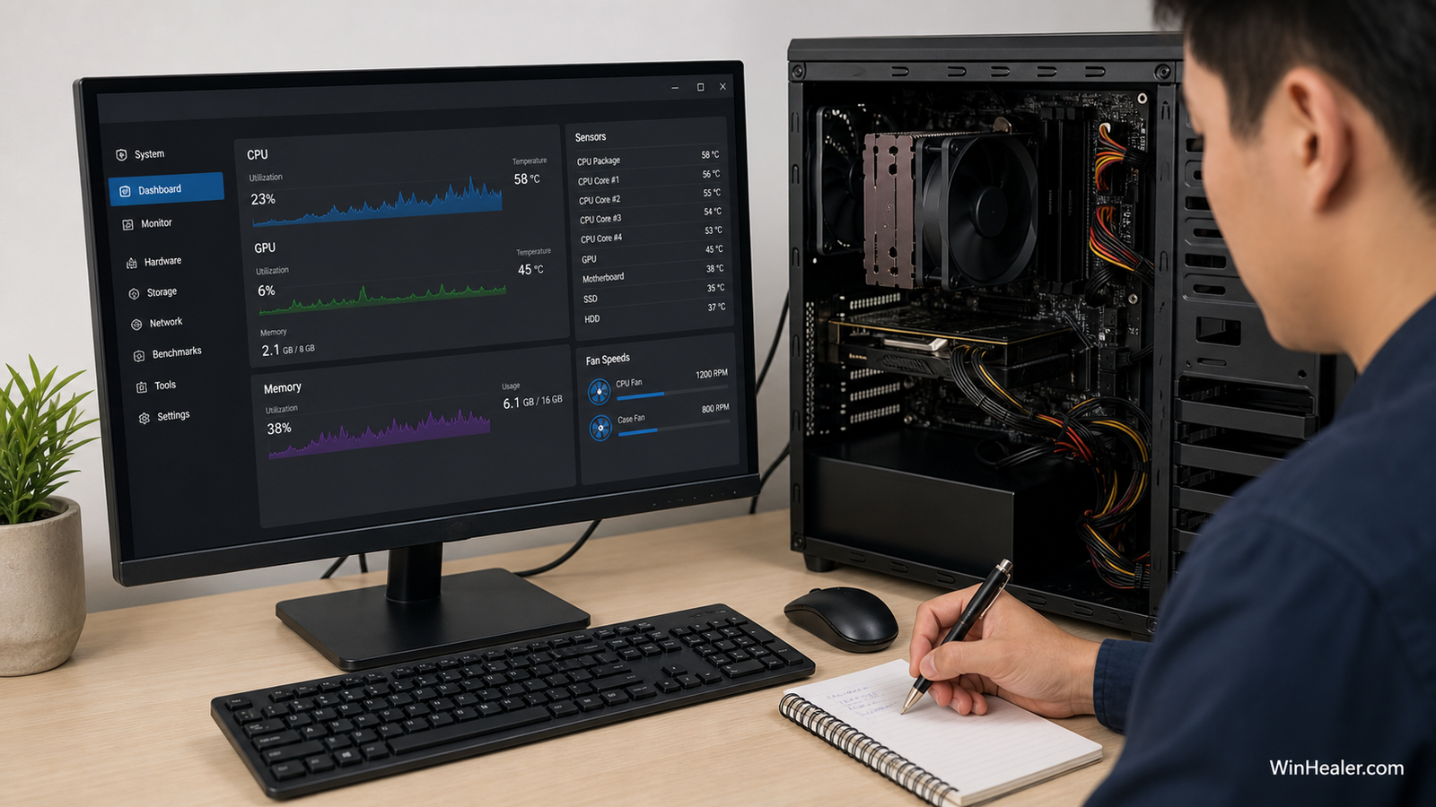 Monitoring PC temperatures and hardware stability in Windows 11