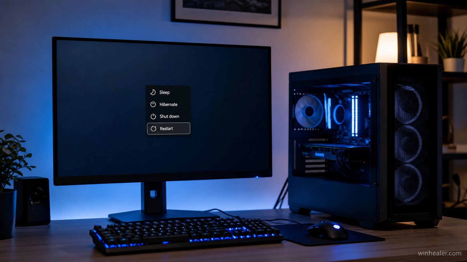 Restart option on a Windows 11 desktop PC after pausing updates