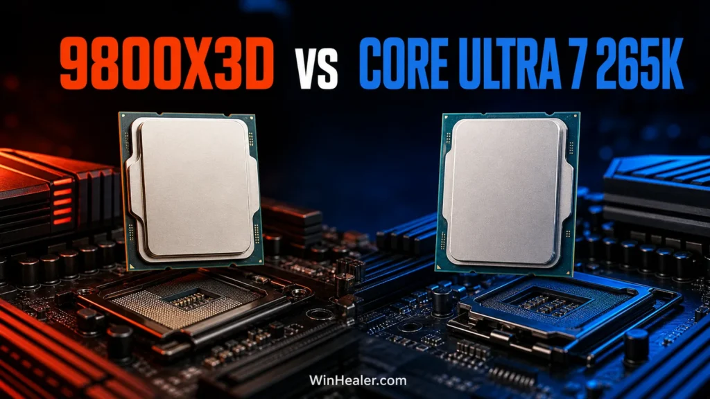 Ryzen 7 9800X3D versus Intel Core Ultra 7 265K comparison