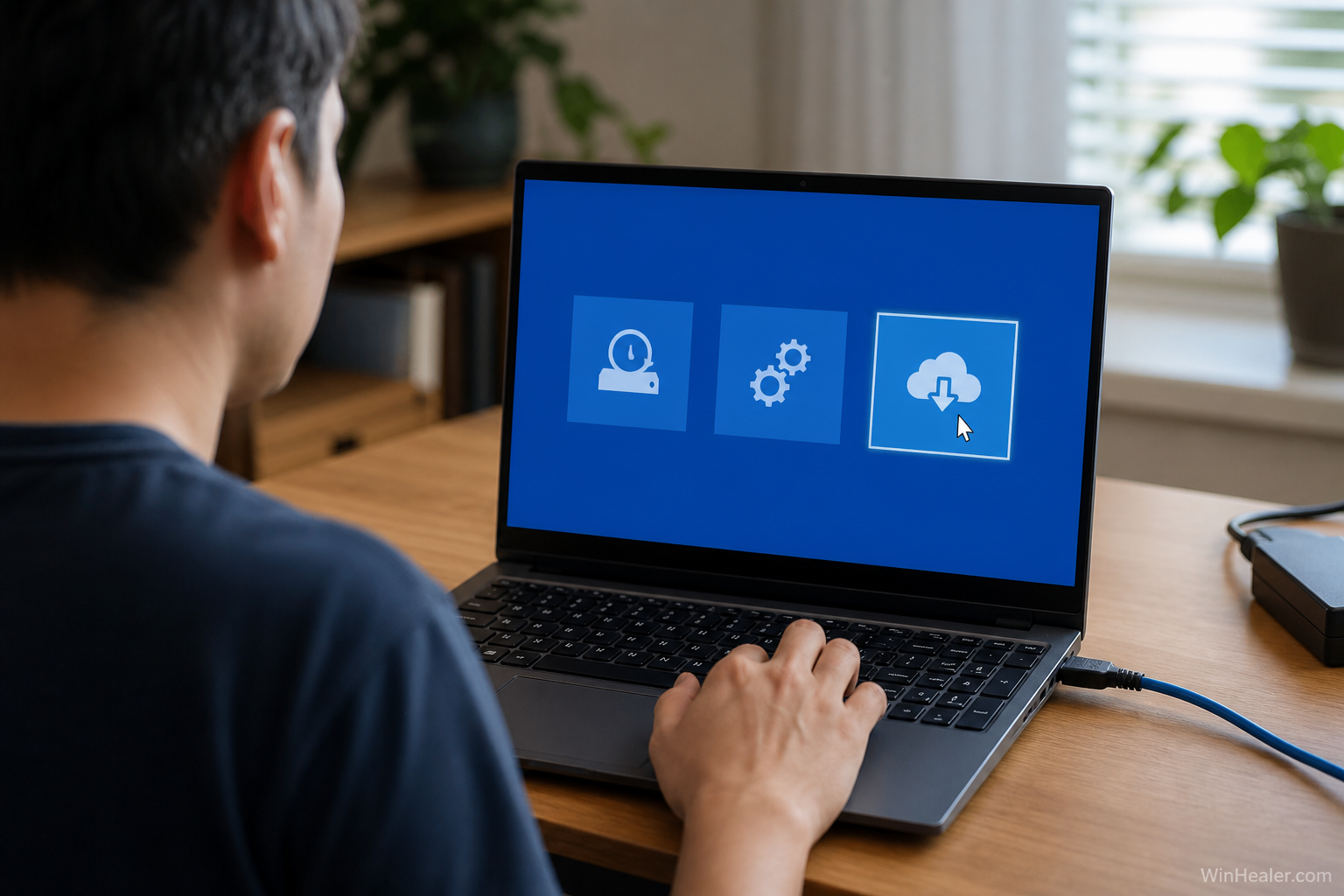 Opening a cloud recovery option from Windows Recovery Environment