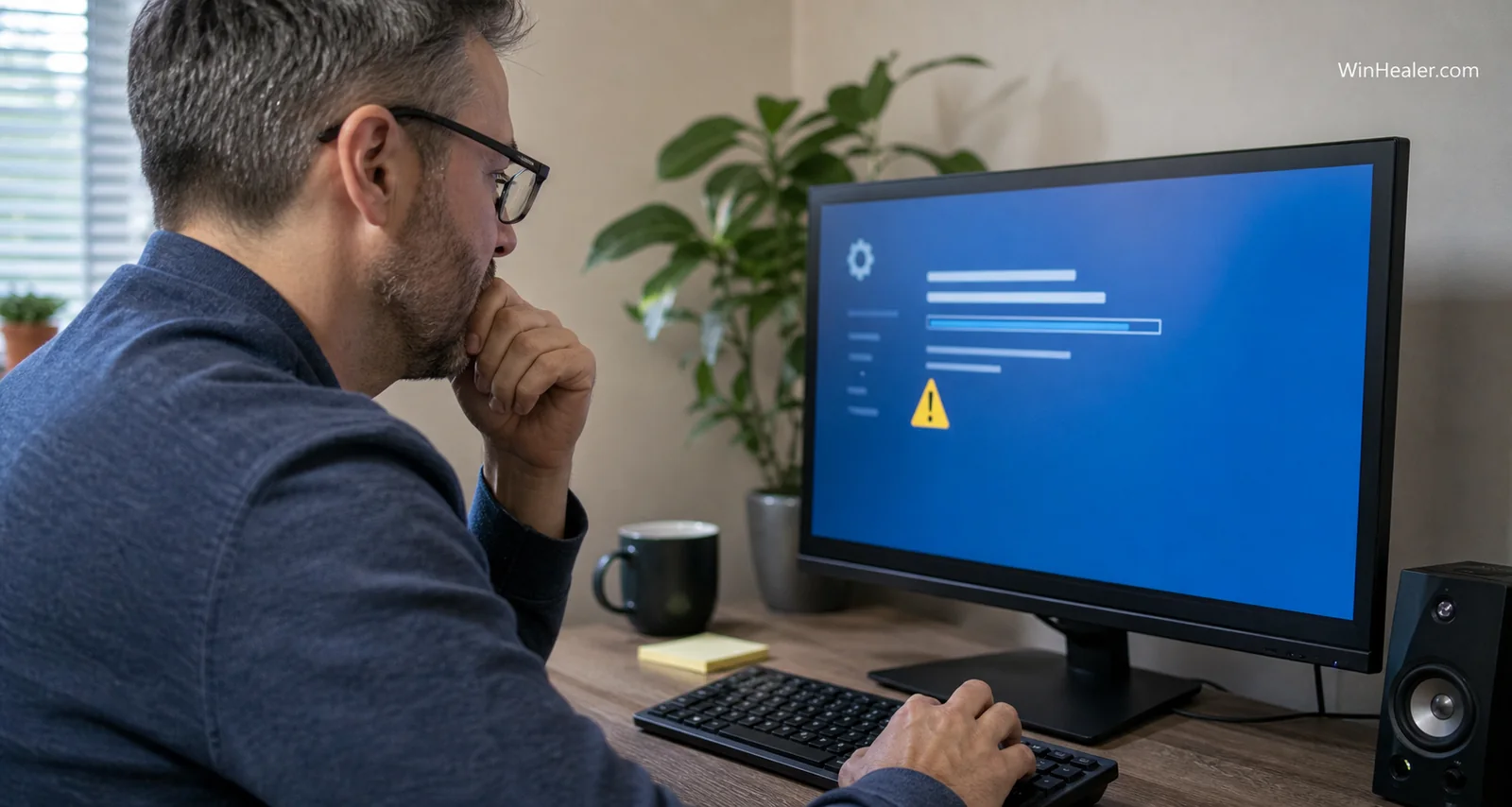 Windows 11 desktop prepared for update troubleshooting