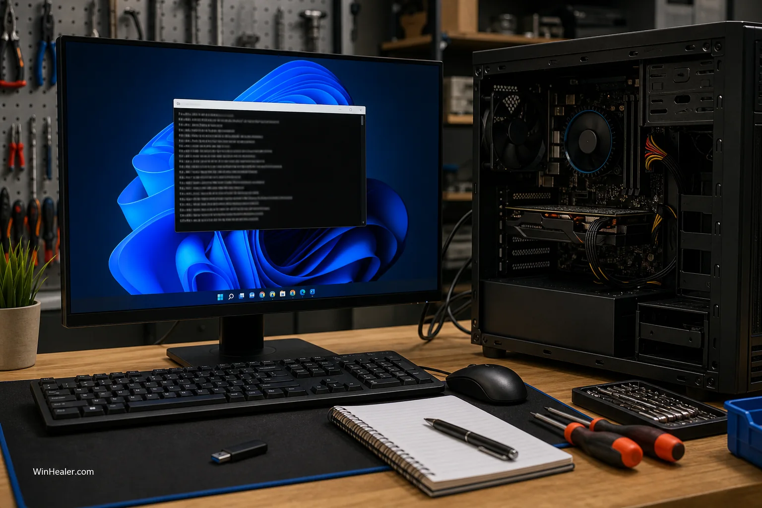 Laptop running Windows Update diagnostics