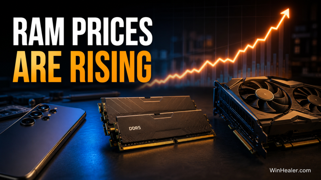 RAM prices rising in 2026 affecting smartphones and graphics cards