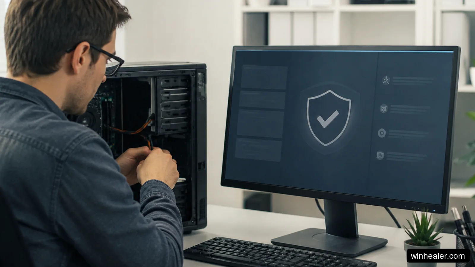 Windows 11 repair tools checking protected system files in a terminal window