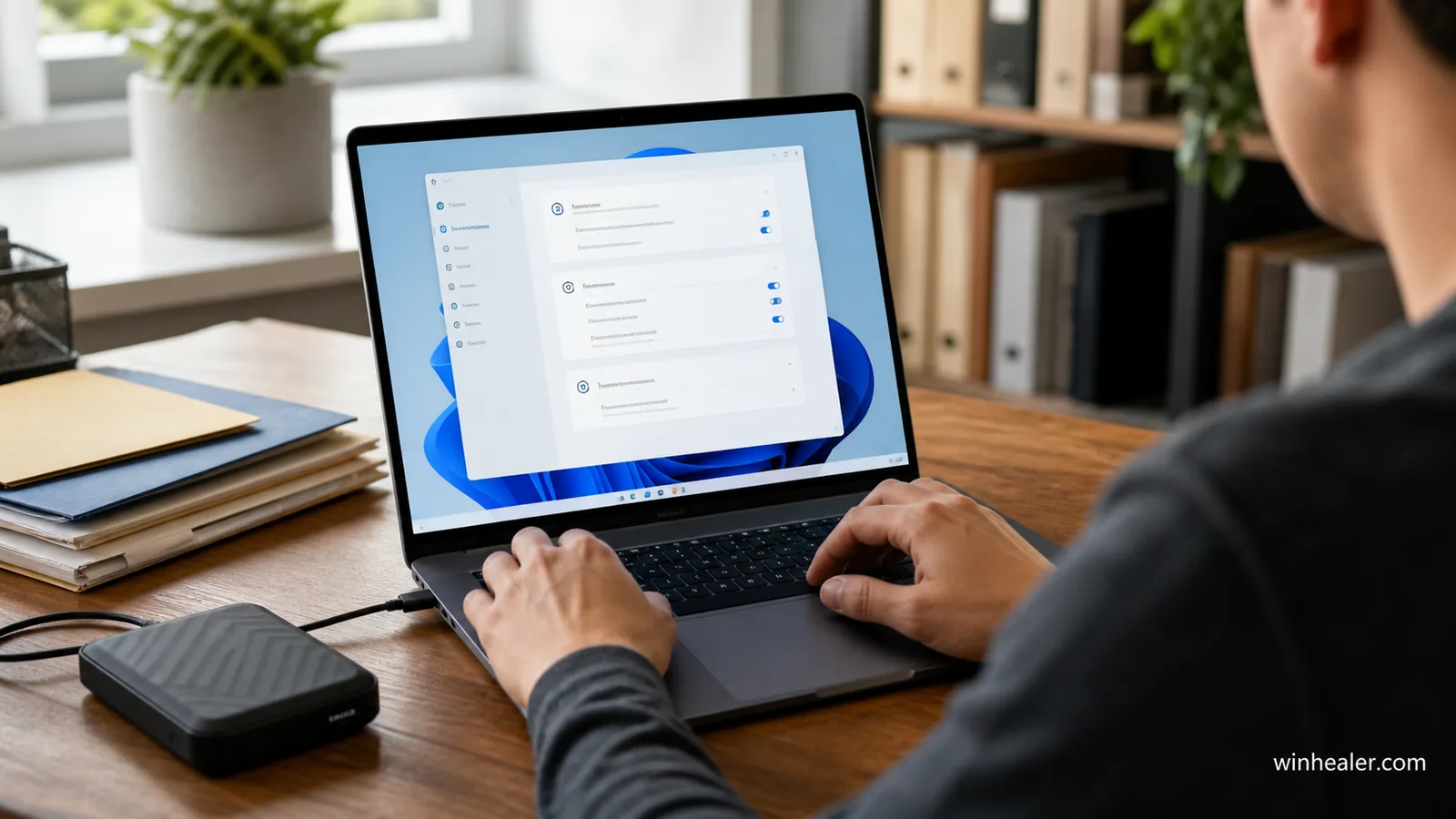 Windows 11 Search privacy and file indexing settings on a desktop PC